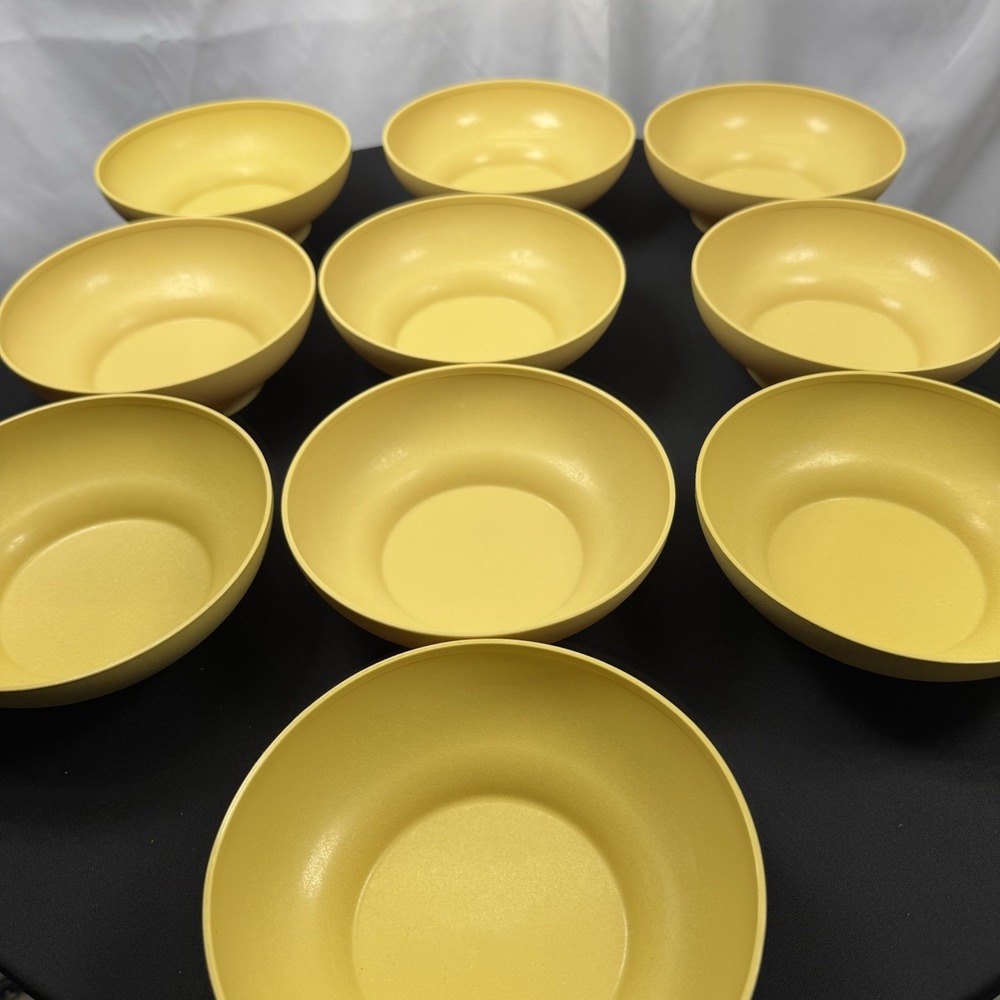 Lot of 10 Vintage Tupperware Salad Cereal Bowls Harvest Gold #890